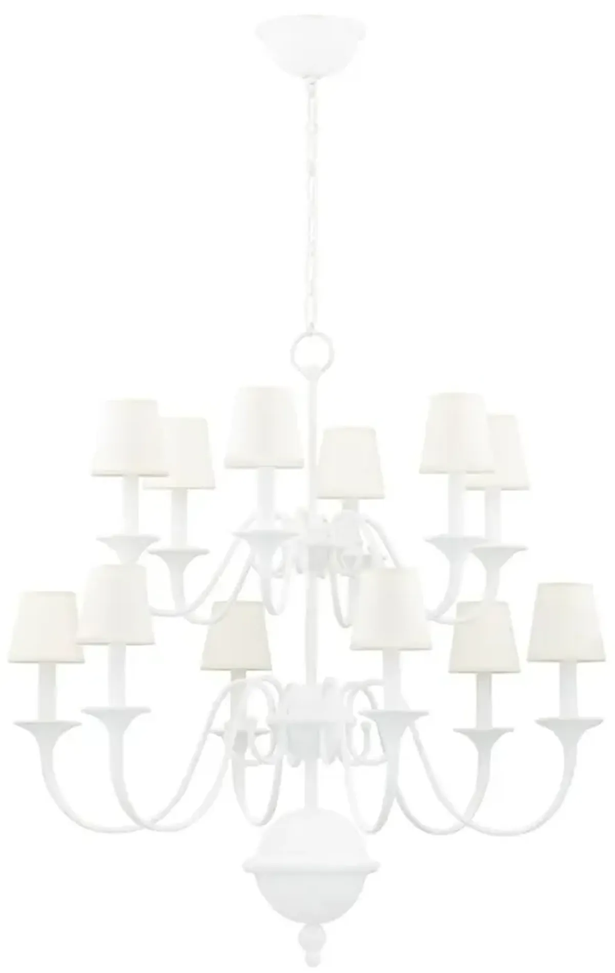 Windsor 12-Light Chandelier - White Plaster