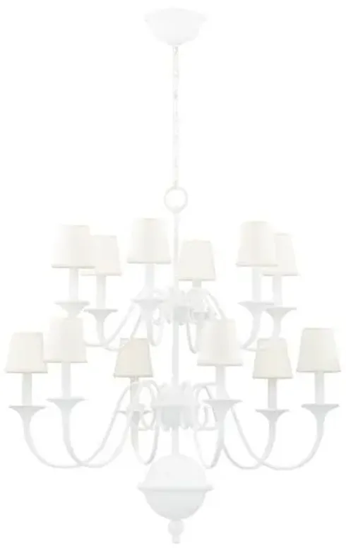 Windsor 39" Chandelier - White Plaster