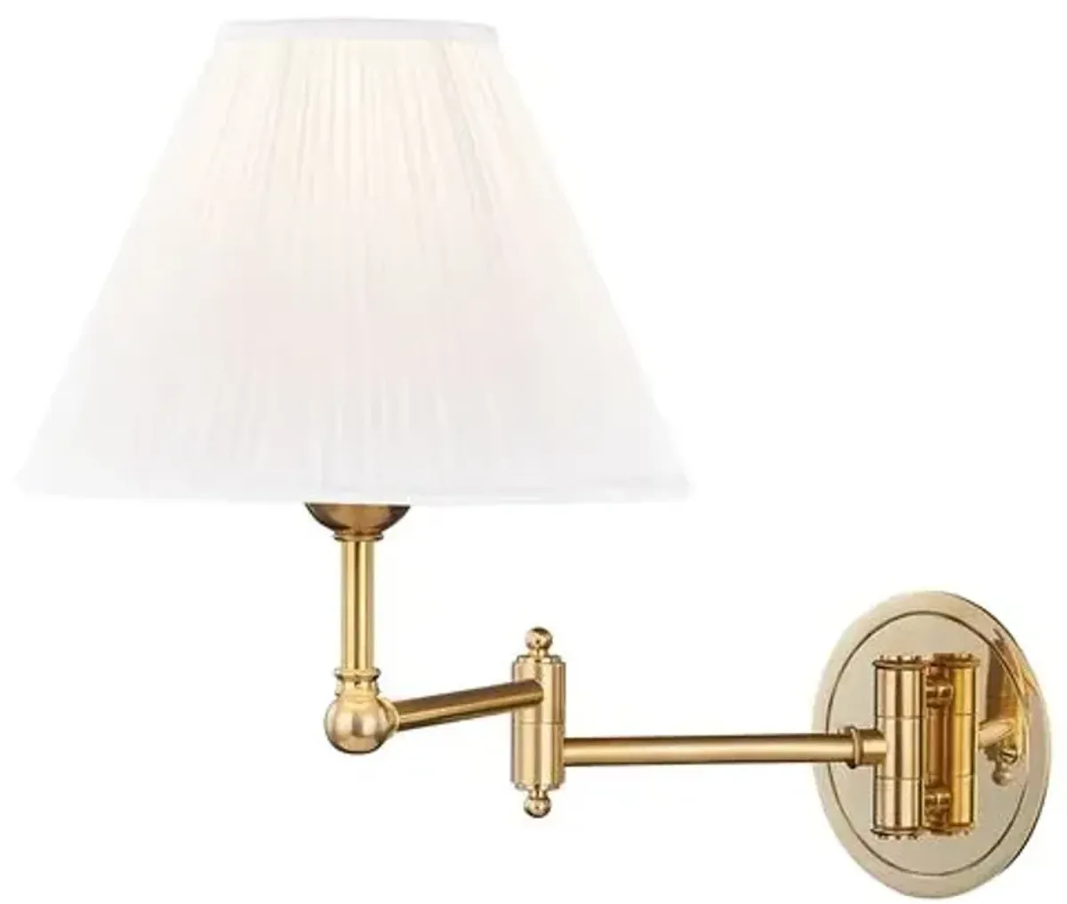 Signature No.1 Wall Sconce - Silk Shade - Gold