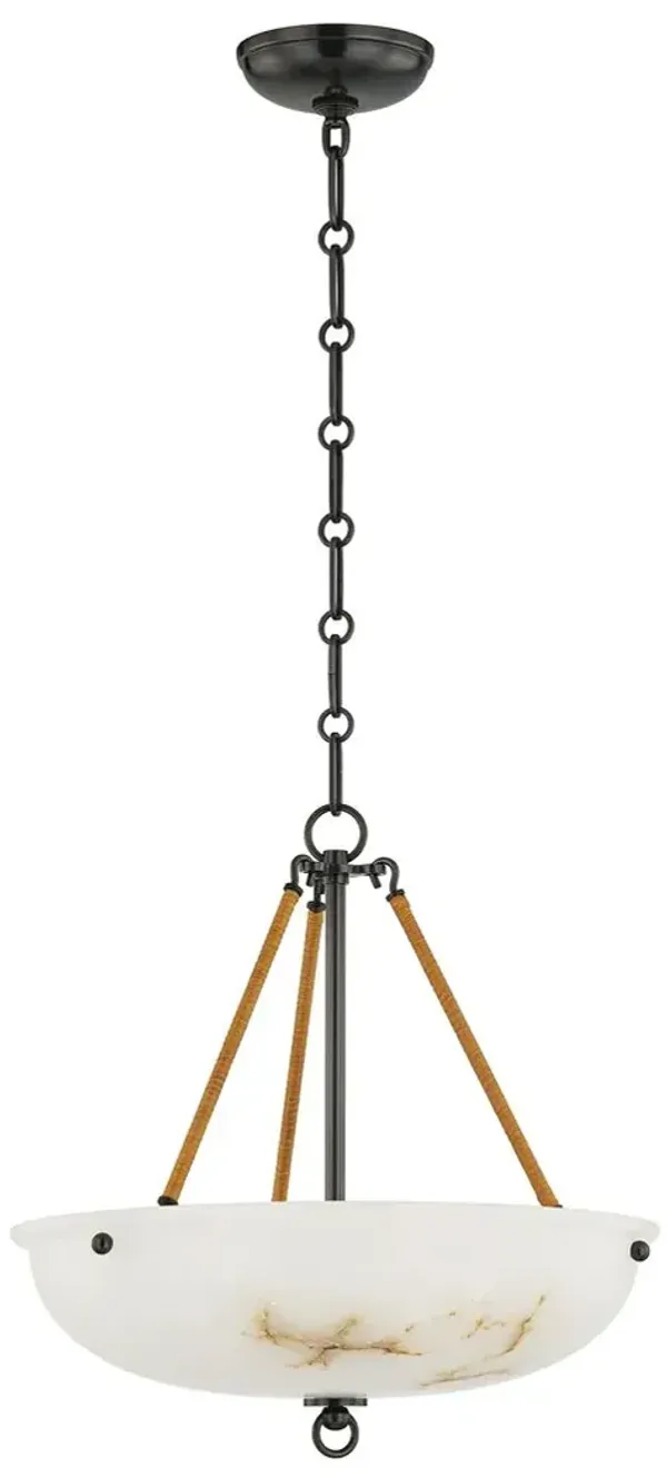 Somerset 15.75" Alabaster Pendant - Brown