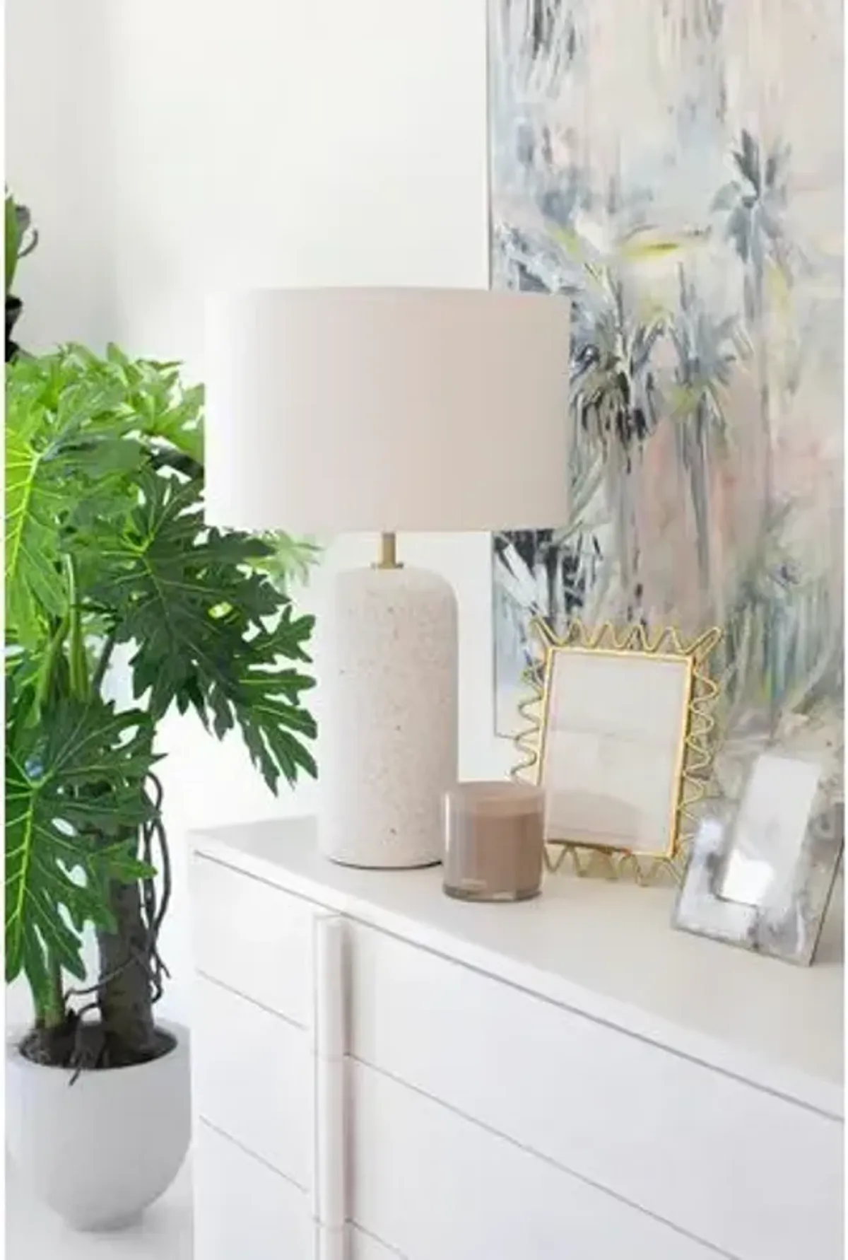 Margaret Terrazzo Table Lamp - White - Megan Molten for Mitzi - Gold