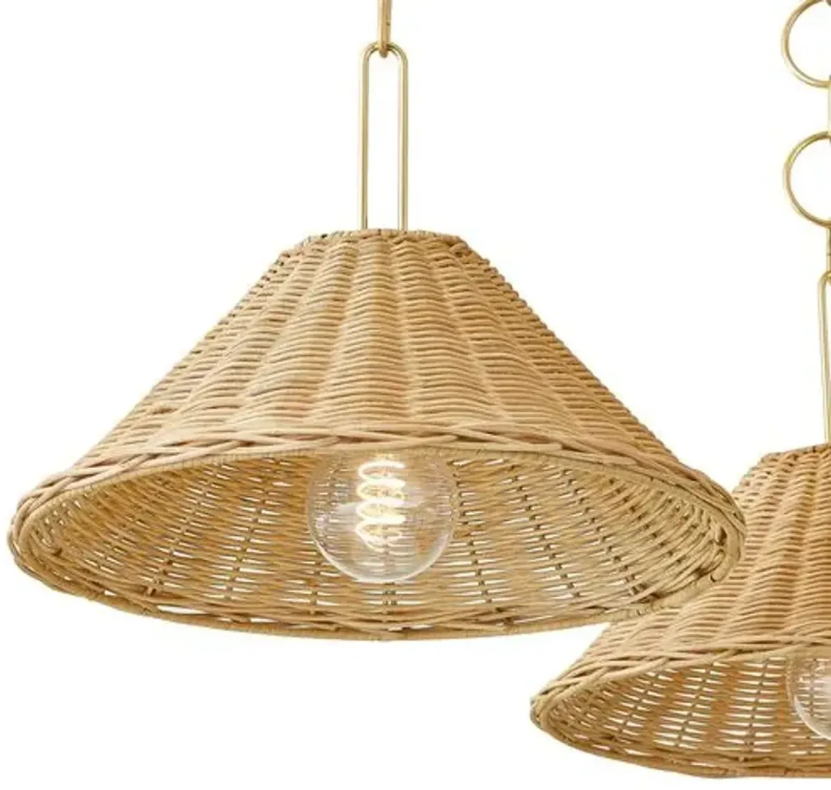 Emely 11.5" Wicker Chandelier - Aged Brass - Gold