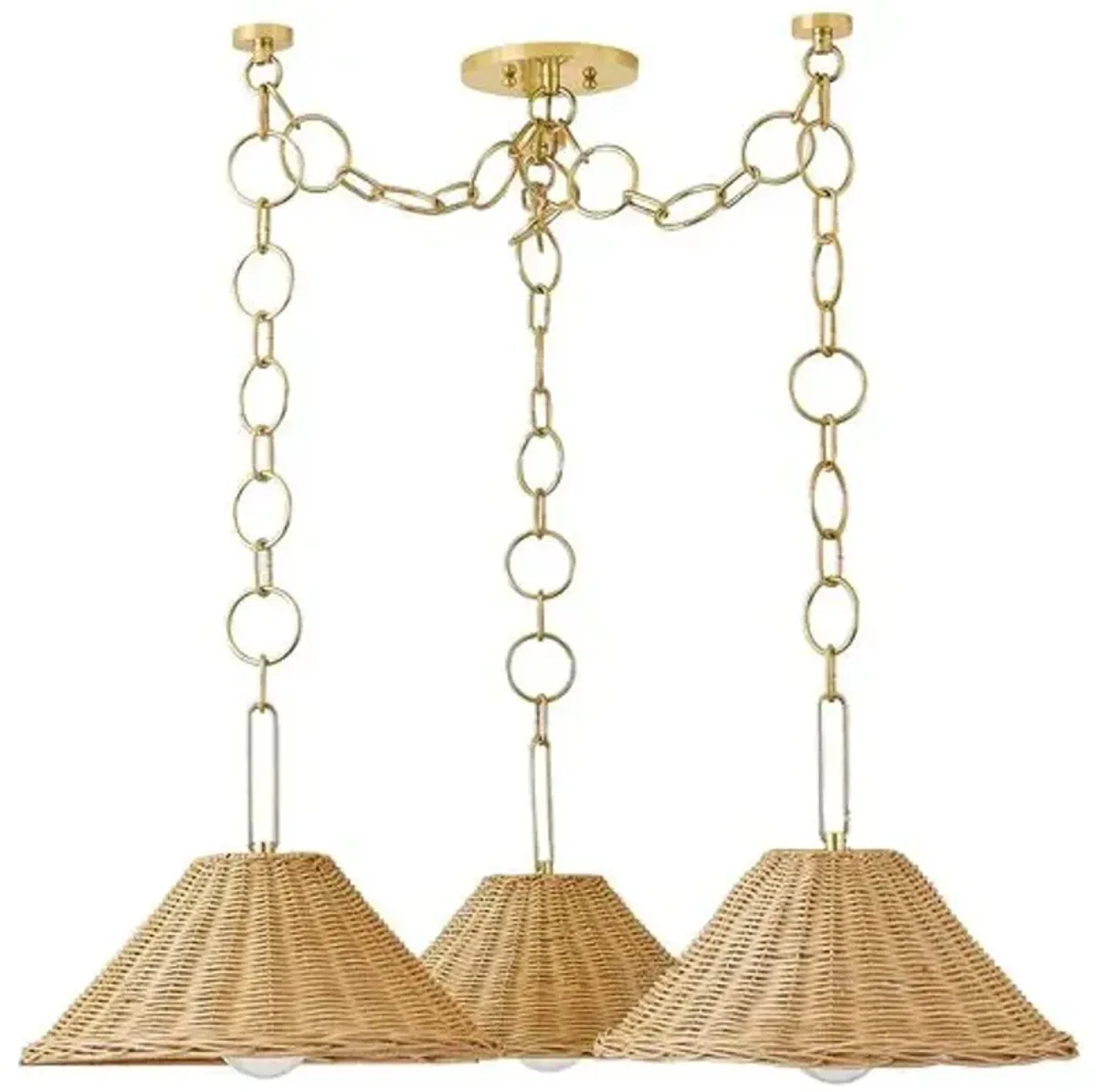 Emely 11.5" Wicker Chandelier - Aged Brass - Gold