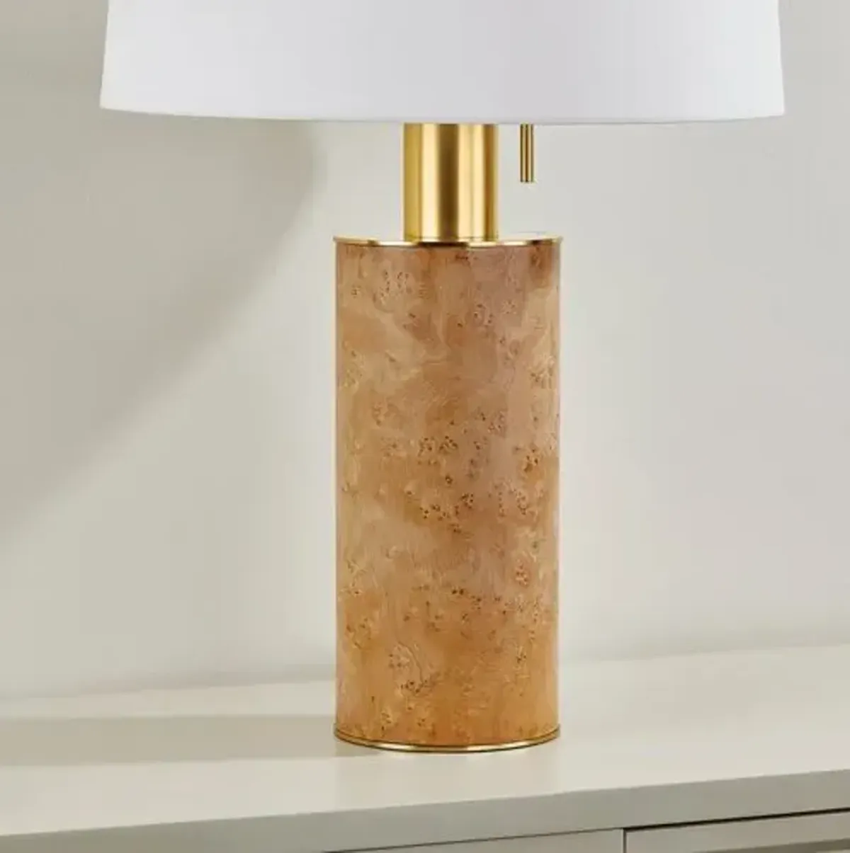 Juniper Burl Table Lamp - Honey/Aged Brass - Gold