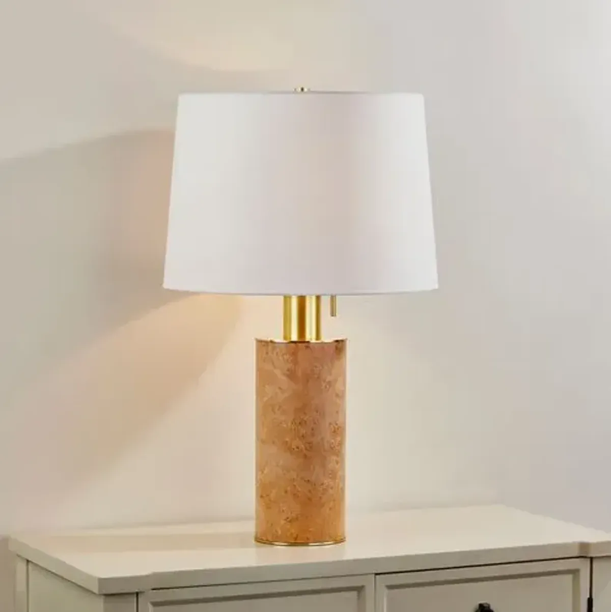 Juniper Burl Table Lamp - Honey/Aged Brass - Gold