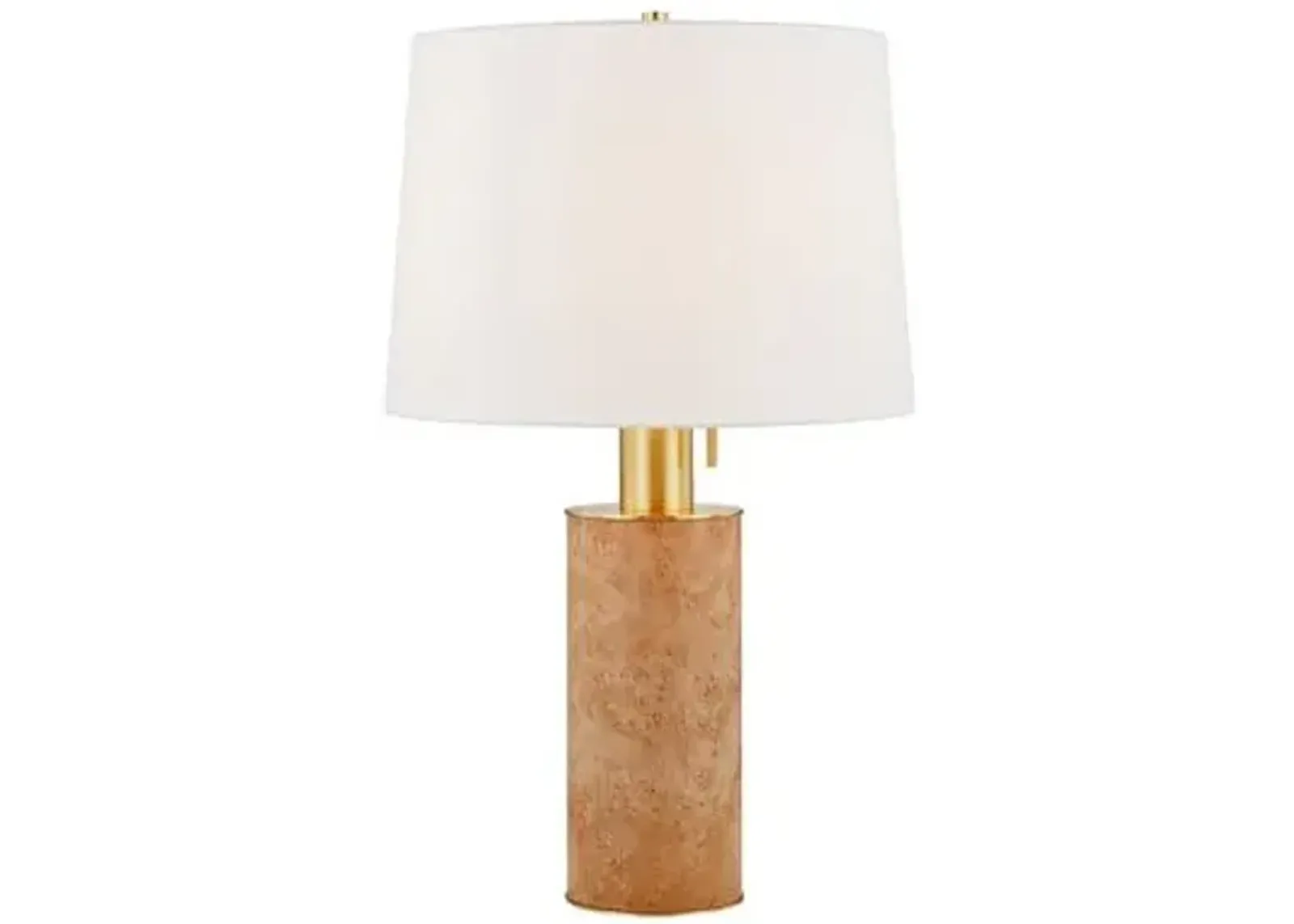 Juniper Burl Table Lamp - Honey/Aged Brass - Gold