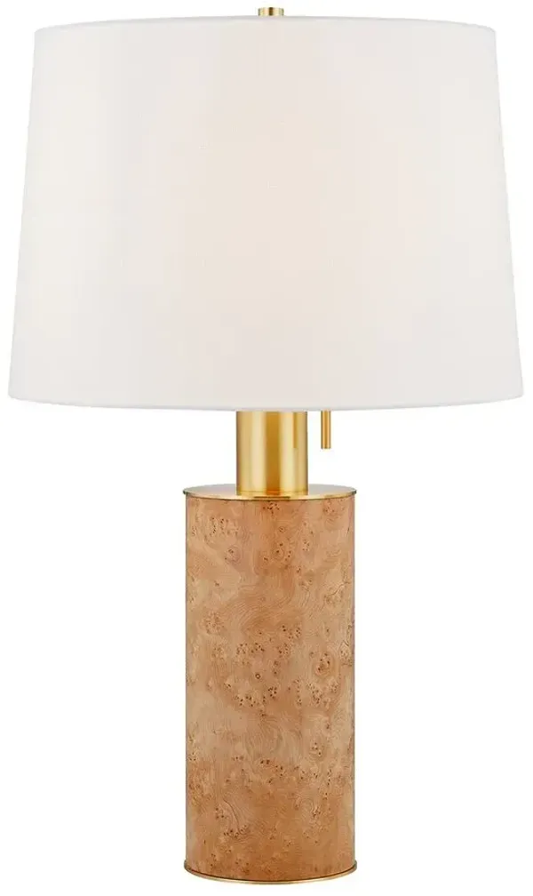 Juniper Burl Table Lamp - Honey/Aged Brass - Gold