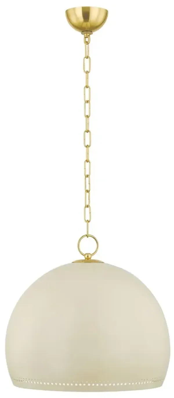 Saige Pendant - Aged Brass/Soft Cream - Ivory