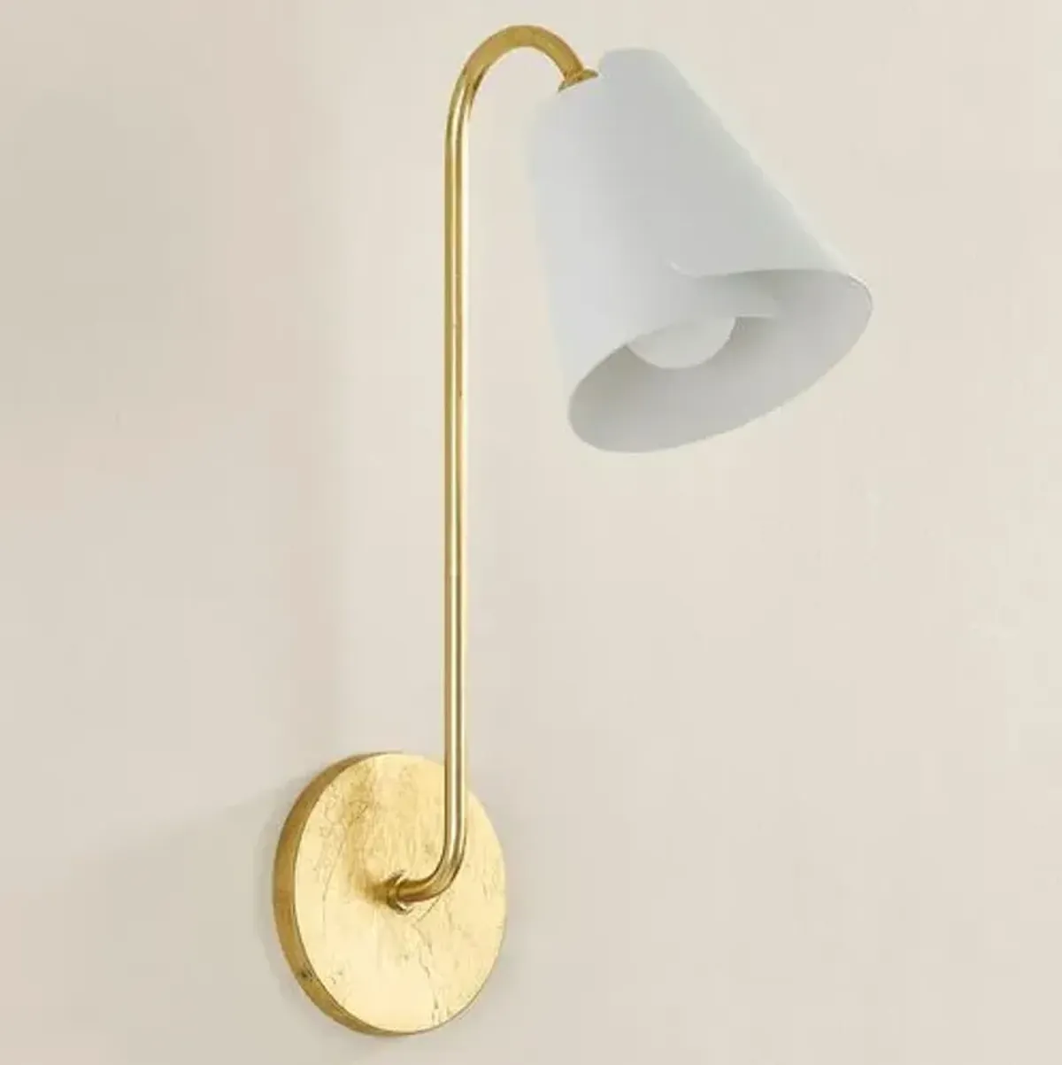 Crew Lily 16.5" Wall Sconce - Gold Leaf/Textured White