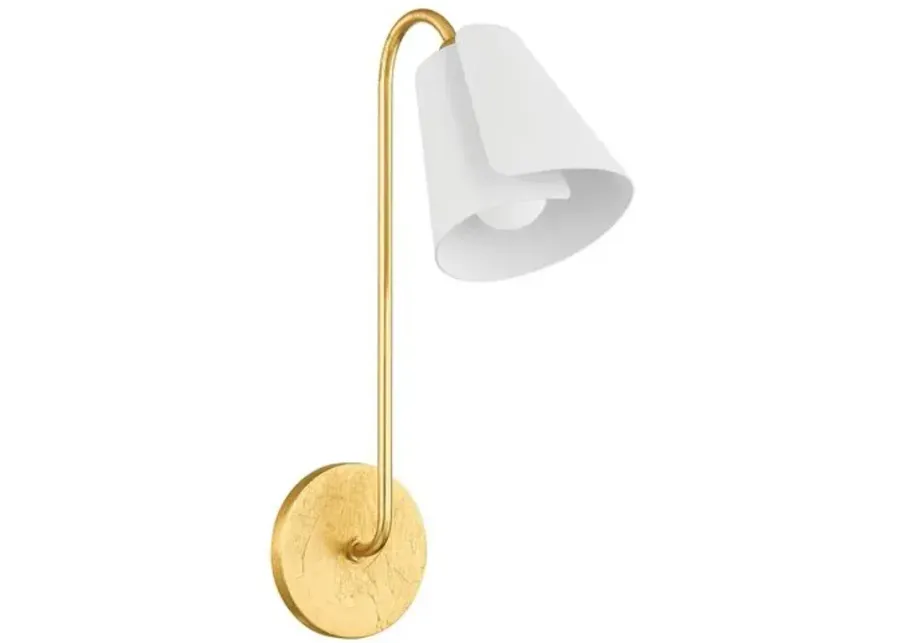 Crew 16.5" Wall Sconce - Gold Leaf/Textured White Combo