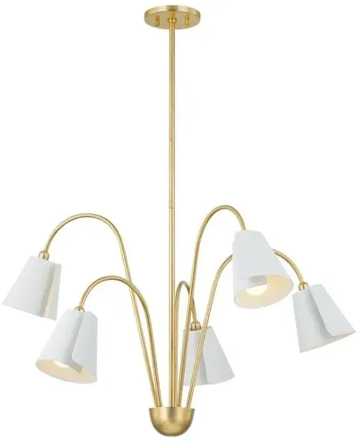 Crew 22.25" Chandelier - Gold Leaf/Textured White Combo