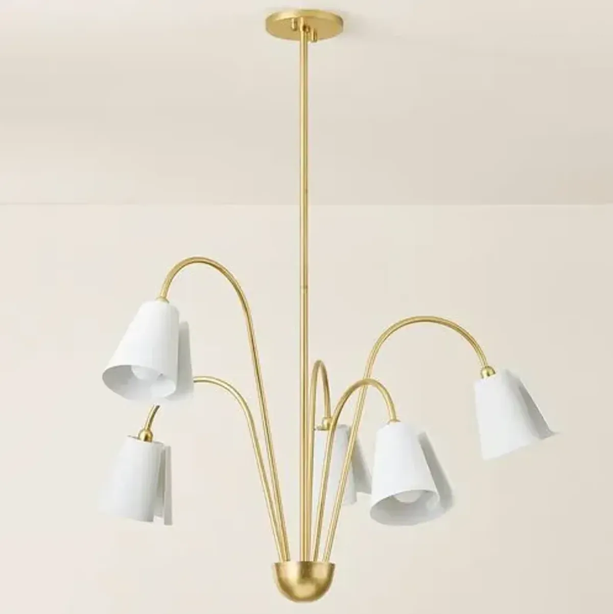 Crew 22.25" Chandelier - Gold Leaf/Textured White Combo