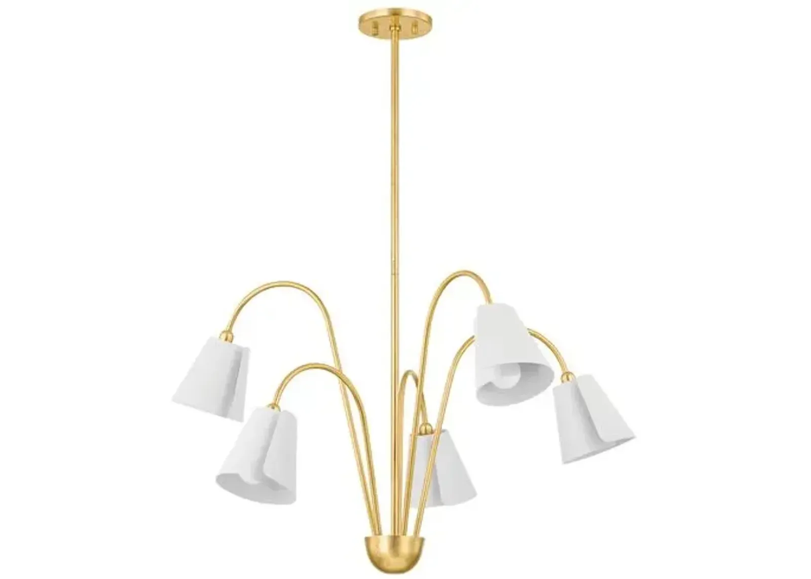 Crew 22.25" Chandelier - Gold Leaf/Textured White Combo