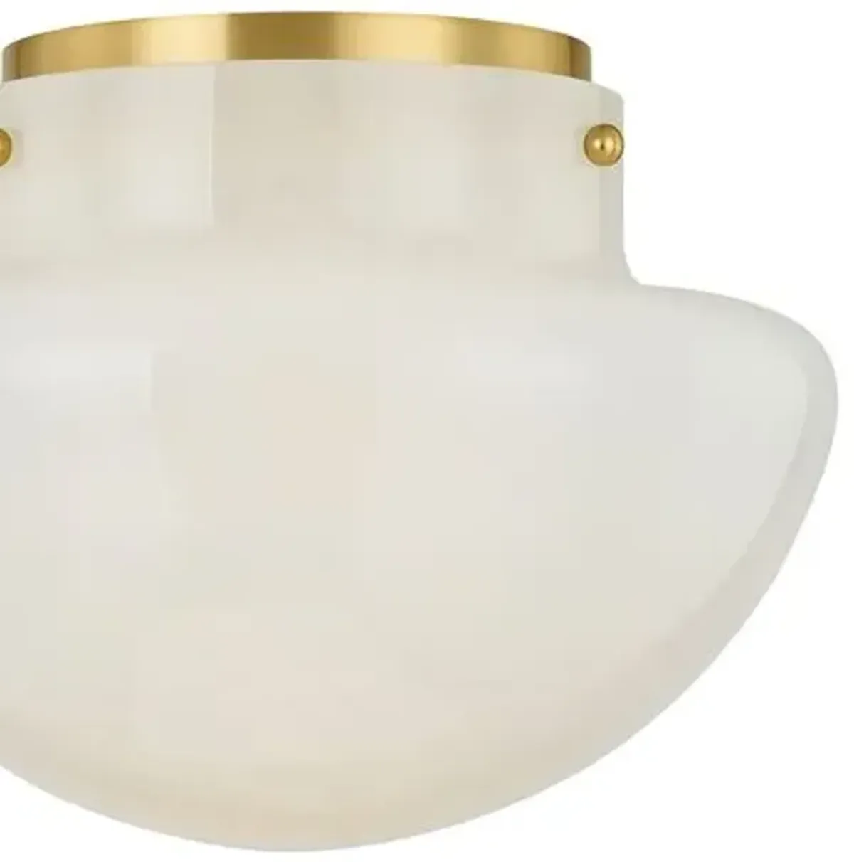 Saanvi Glass Flush Mount - White/Aged Brass - Gold