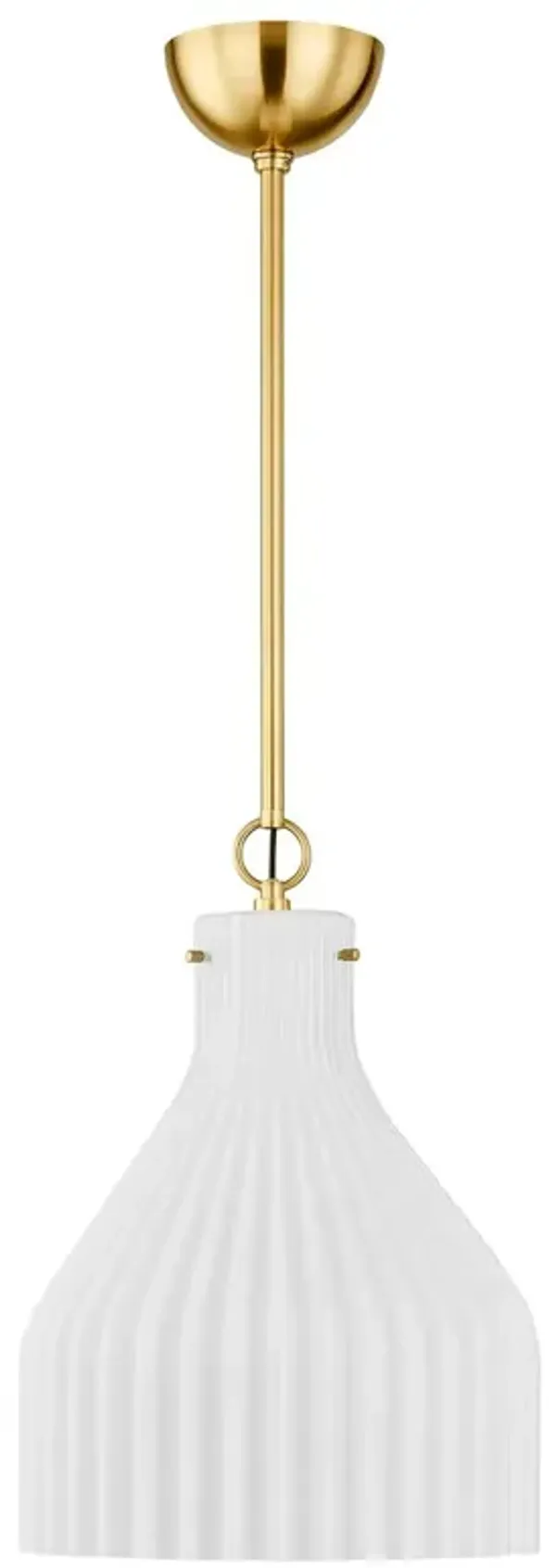 Zuri Fluted Glass Pendant - Gold