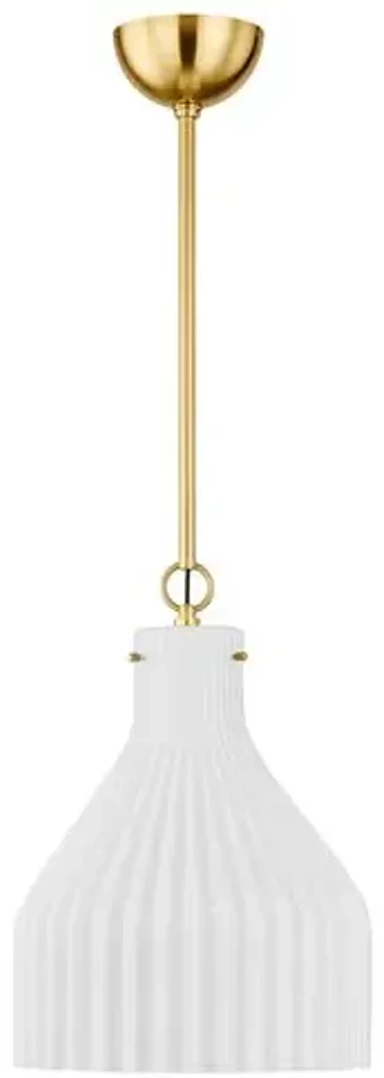 Zuri Fluted Glass Pendant - Gold