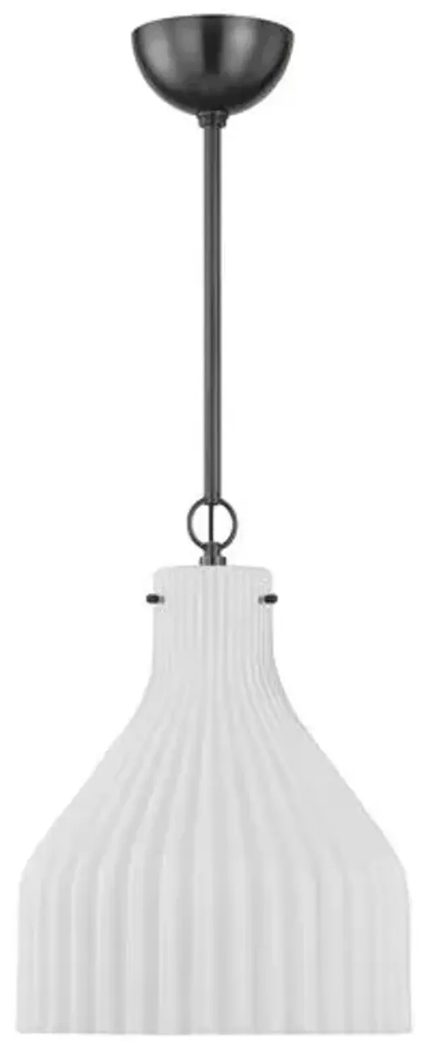 Zuri Fluted Glass Pendant - Brown