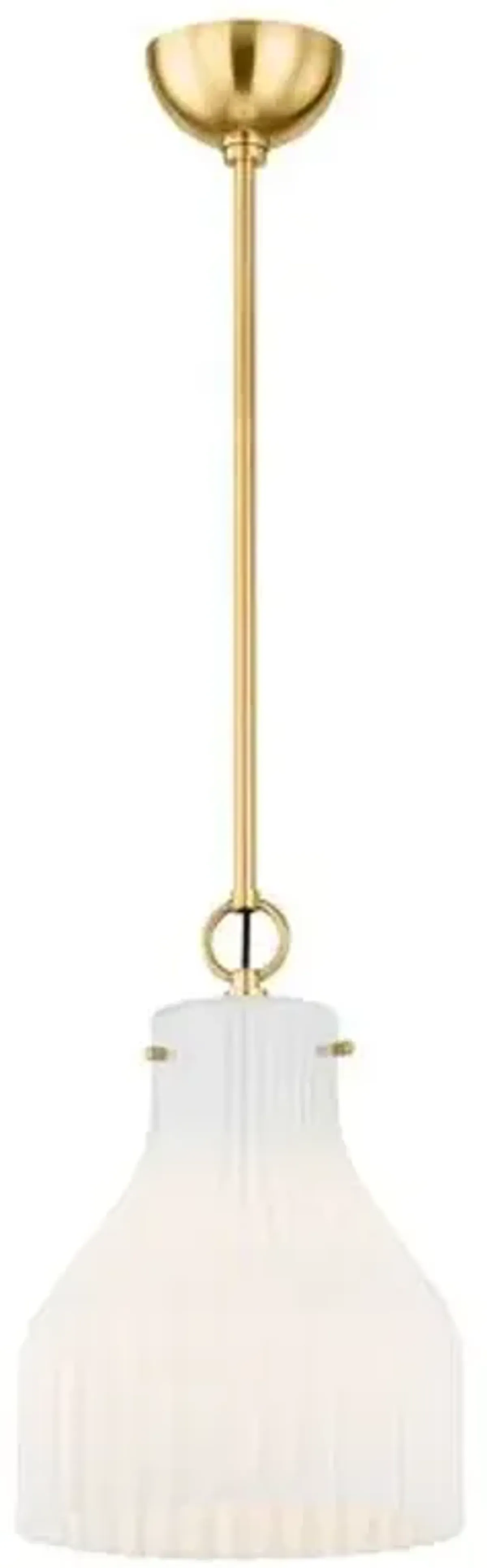 Zuri 14.5" Fluted Glass Pendant - Gold