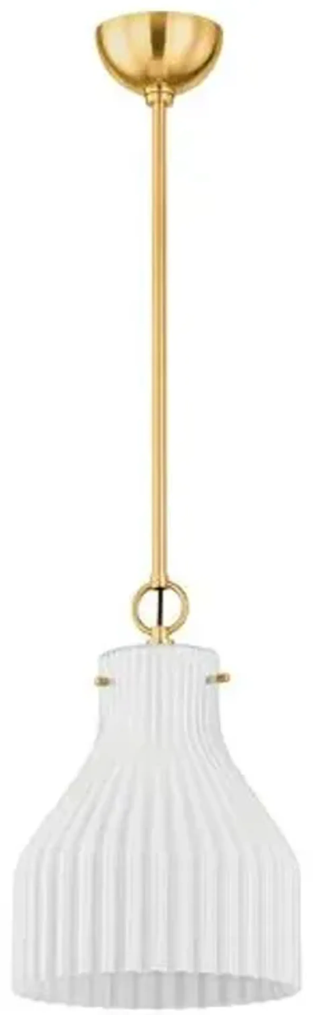 Zuri 14.5" Fluted Glass Pendant - Gold