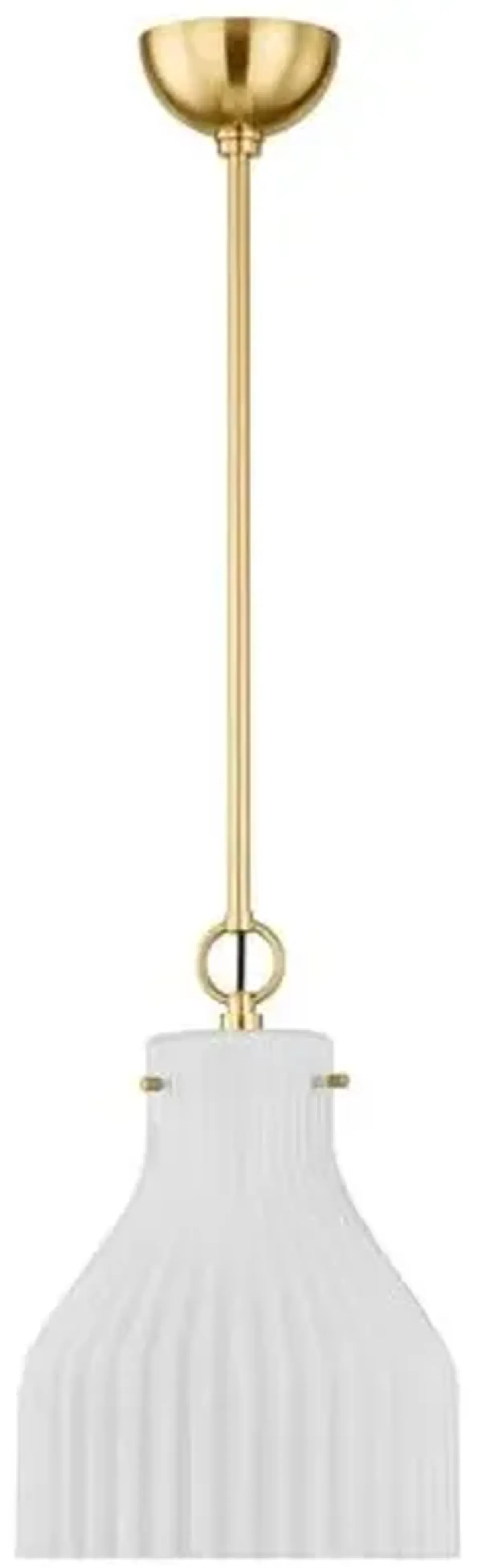 Zuri 14.5" Fluted Glass Pendant - Gold