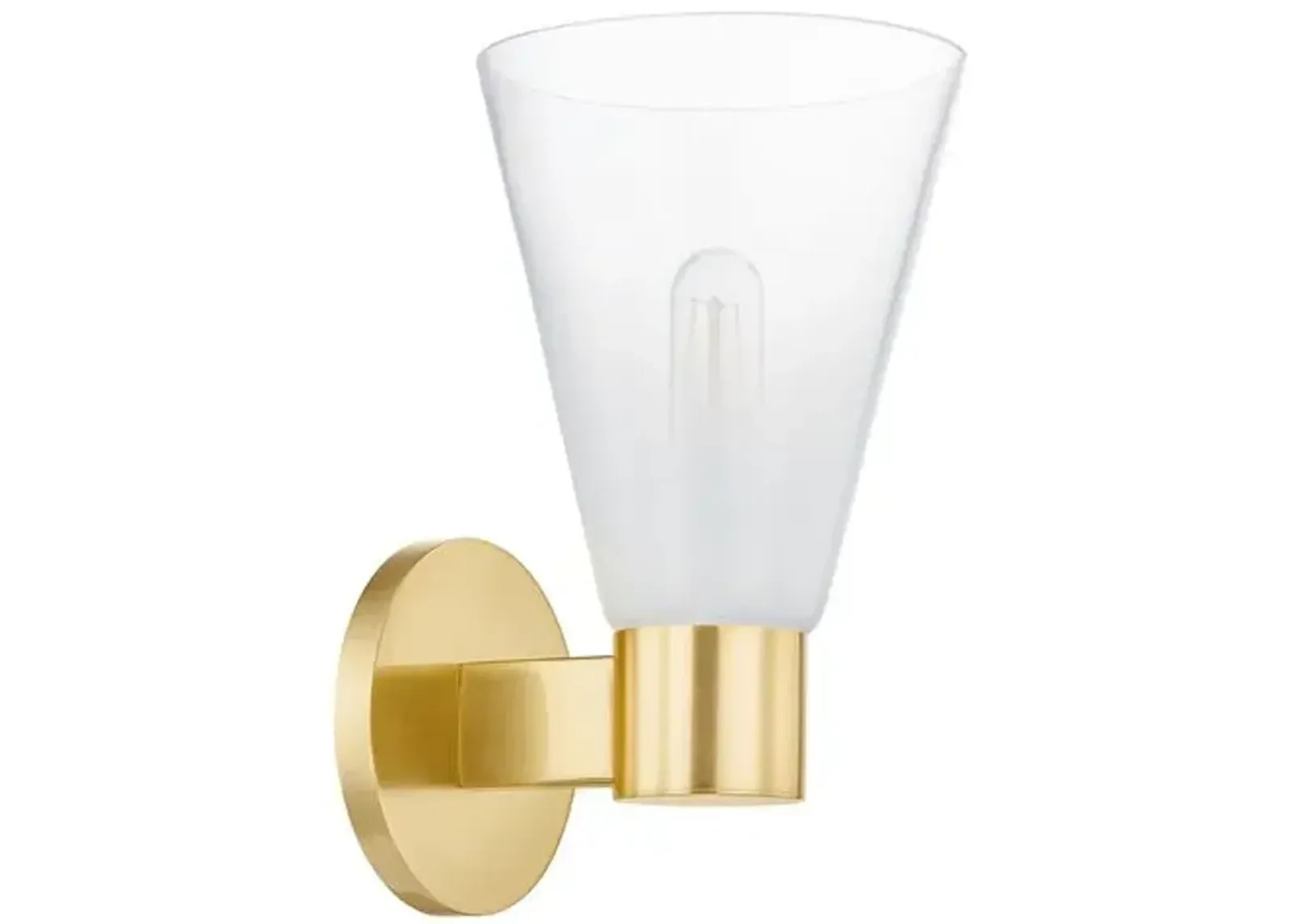 Kira 1-Light Glass Wall Sconce - Gold