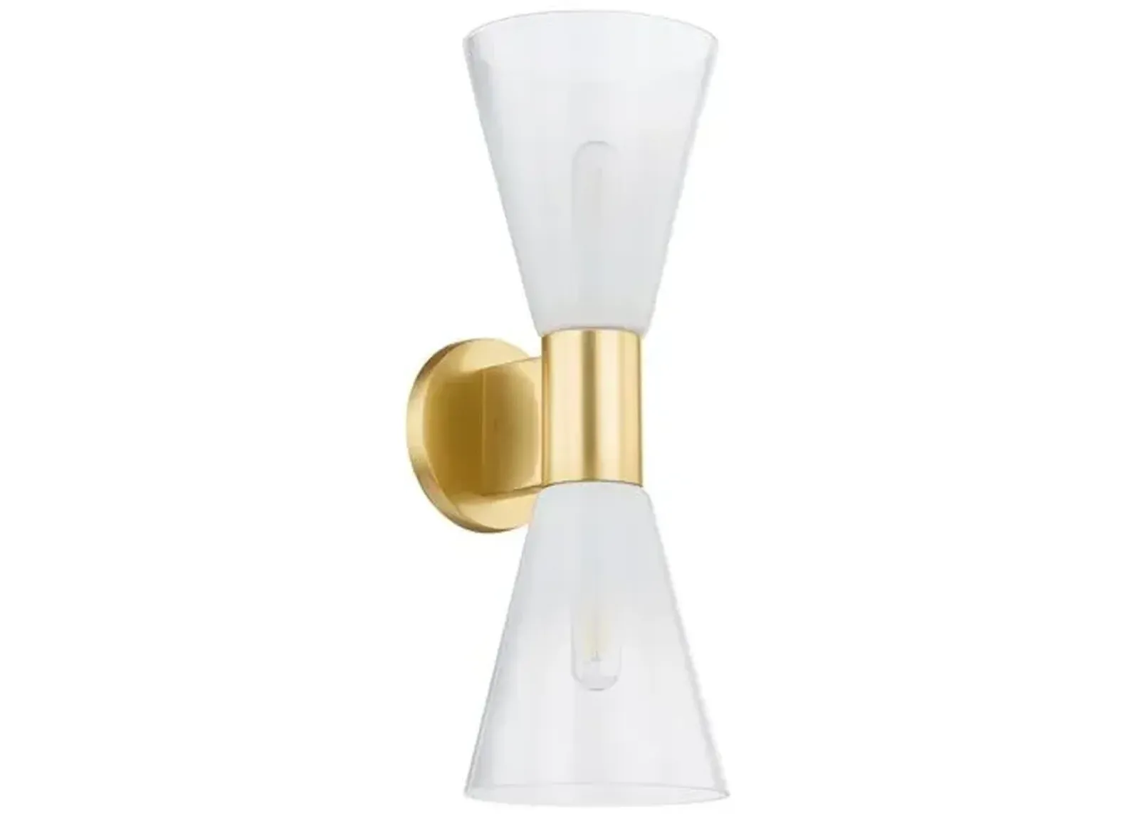 Kira 2-Light Glass Wall Sconce - Gold