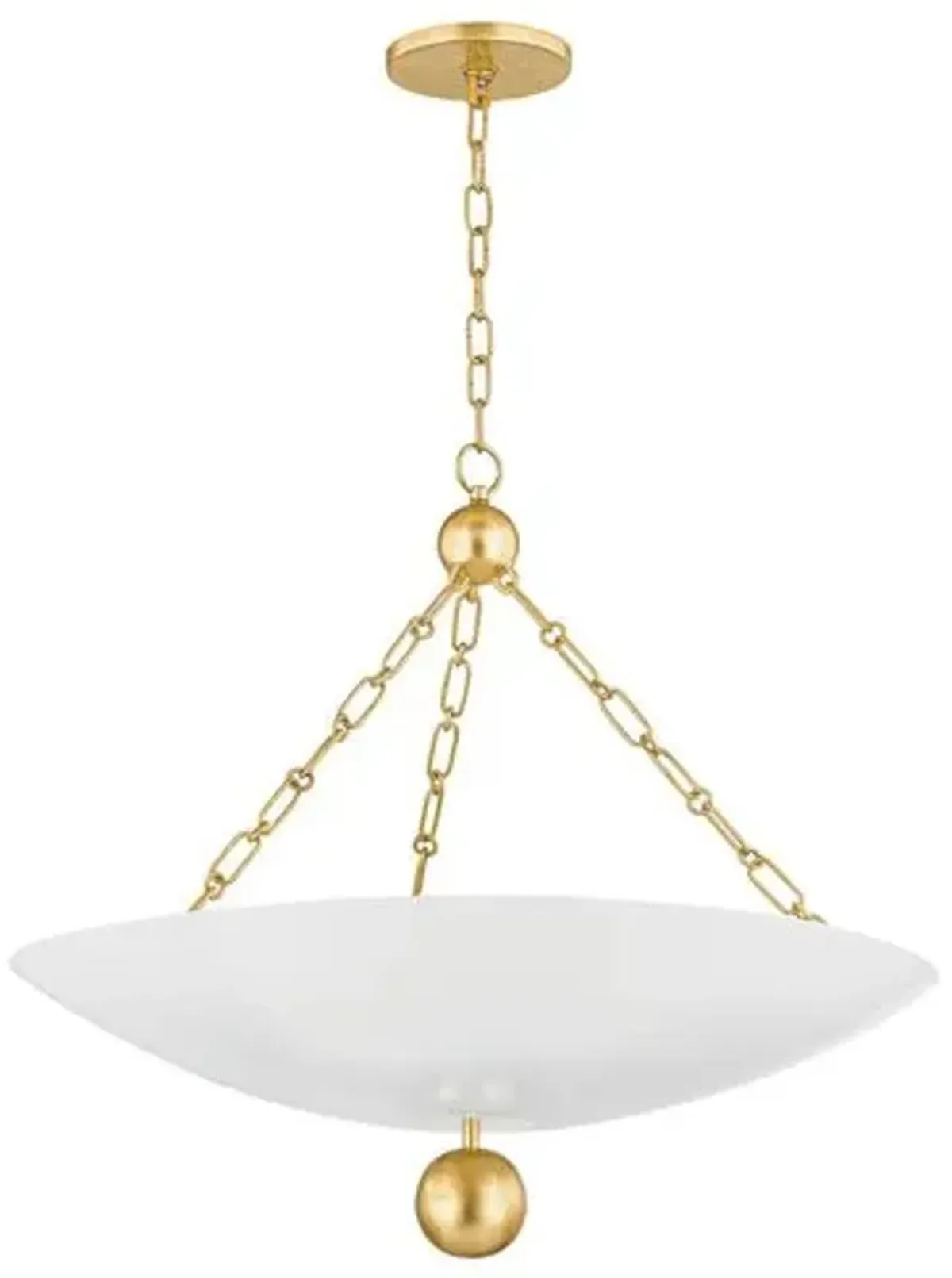 Delaney 21" Pendant - Vintage Gold Leaf/Soft White