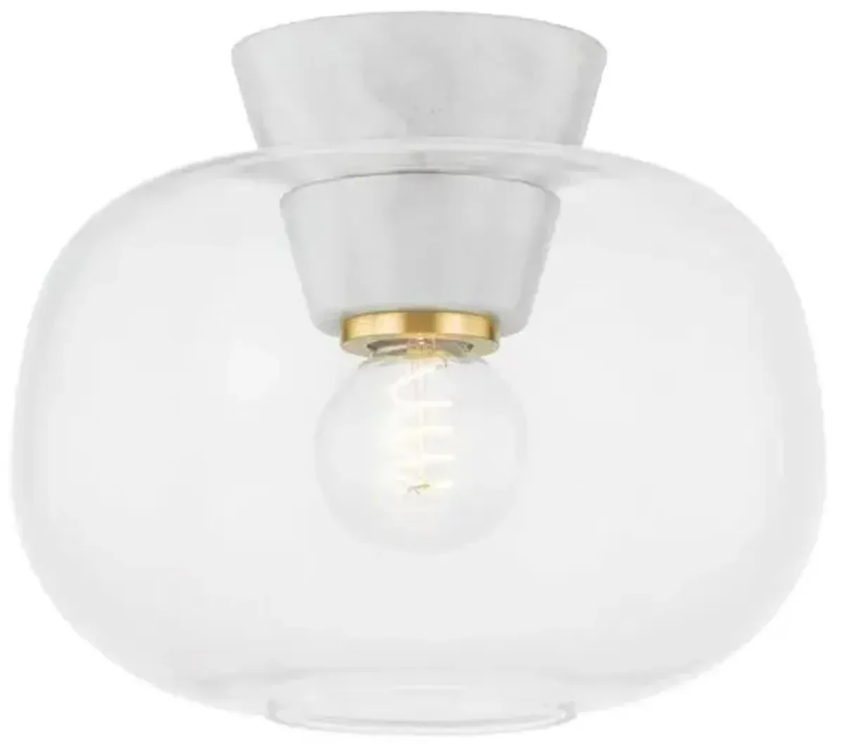 Sienna 10" Flush Mount - Glass/Marble - Gold