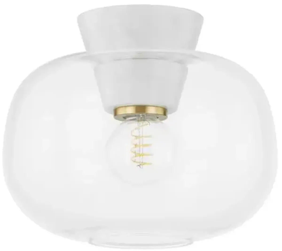 Sienna 10" Flush Mount - Glass/Marble - Gold