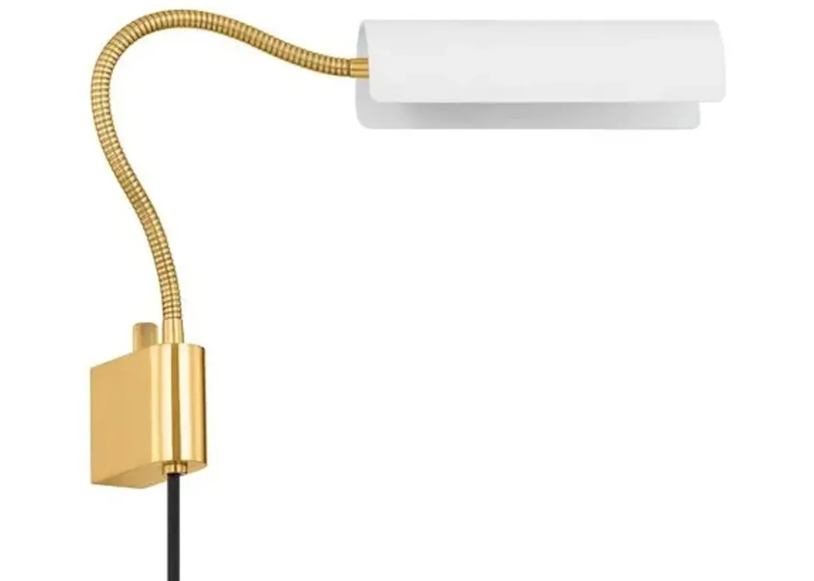 Elsie 10.25" Plug-in Adjustable Wall Sconce - Aged Brass/Soft White