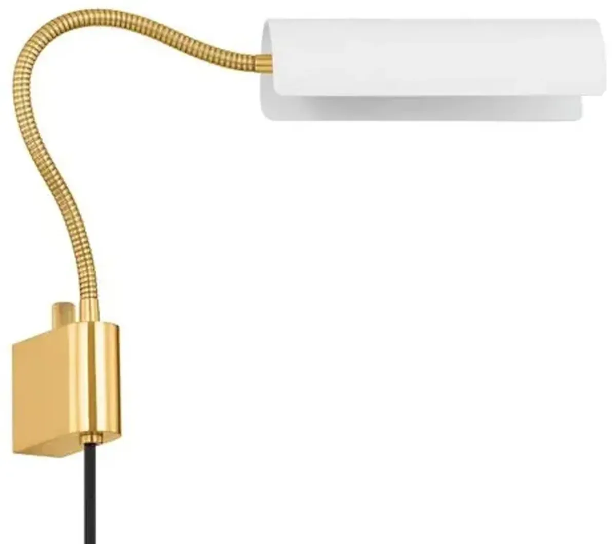 Elsie 10.25" Plug-in Adjustable Wall Sconce - Aged Brass/Soft White