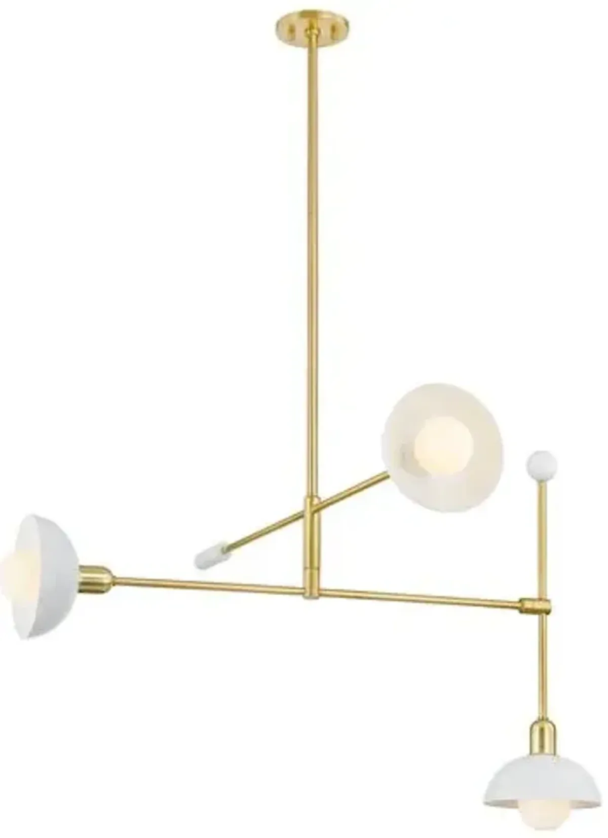 Zyaire 3-Light Adjustable Arm Chandelier - Aged Brass/Soft White