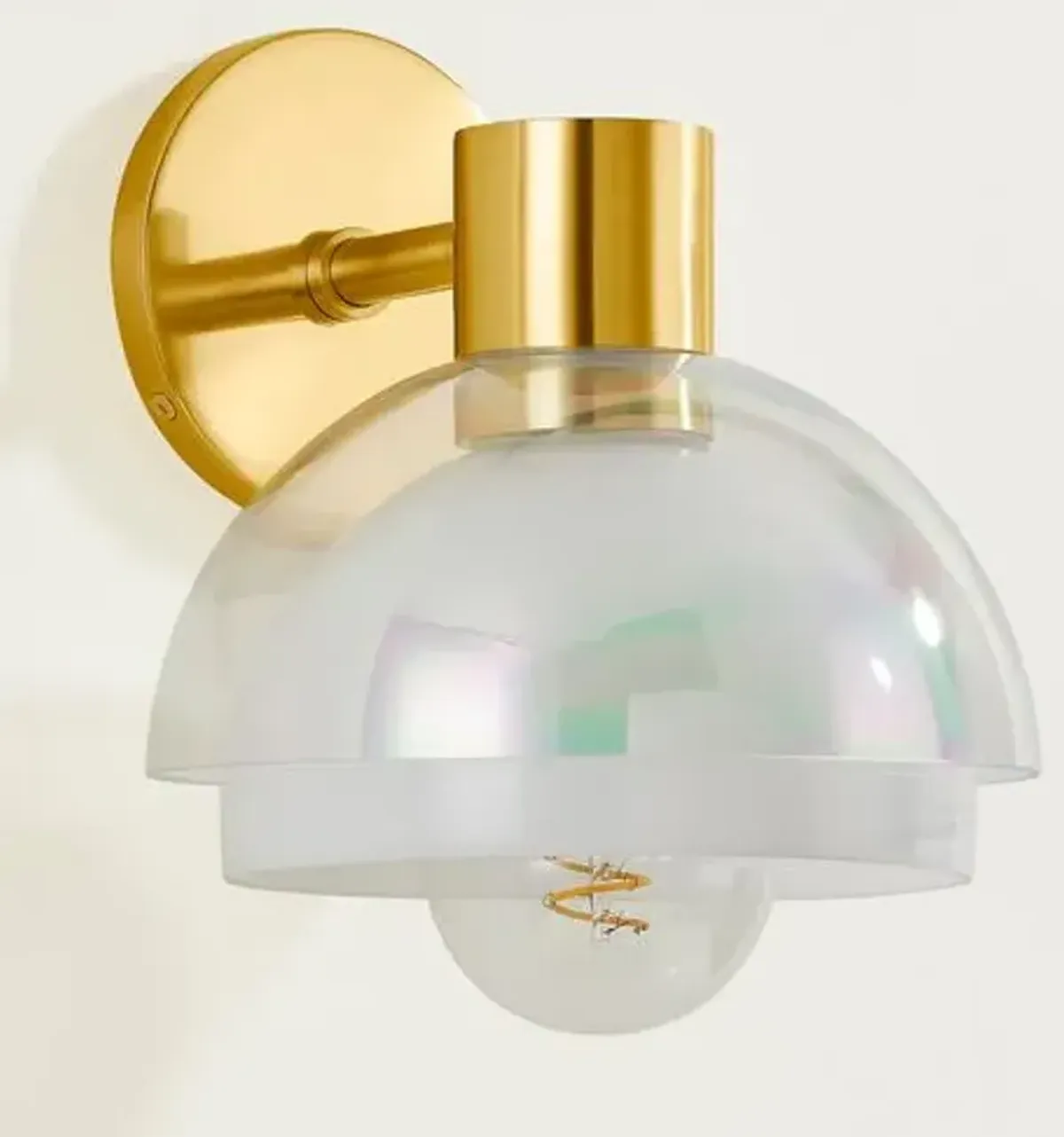 Baylor 9.25" Glass Wall Sconce - Opal/Iridescent - Gold