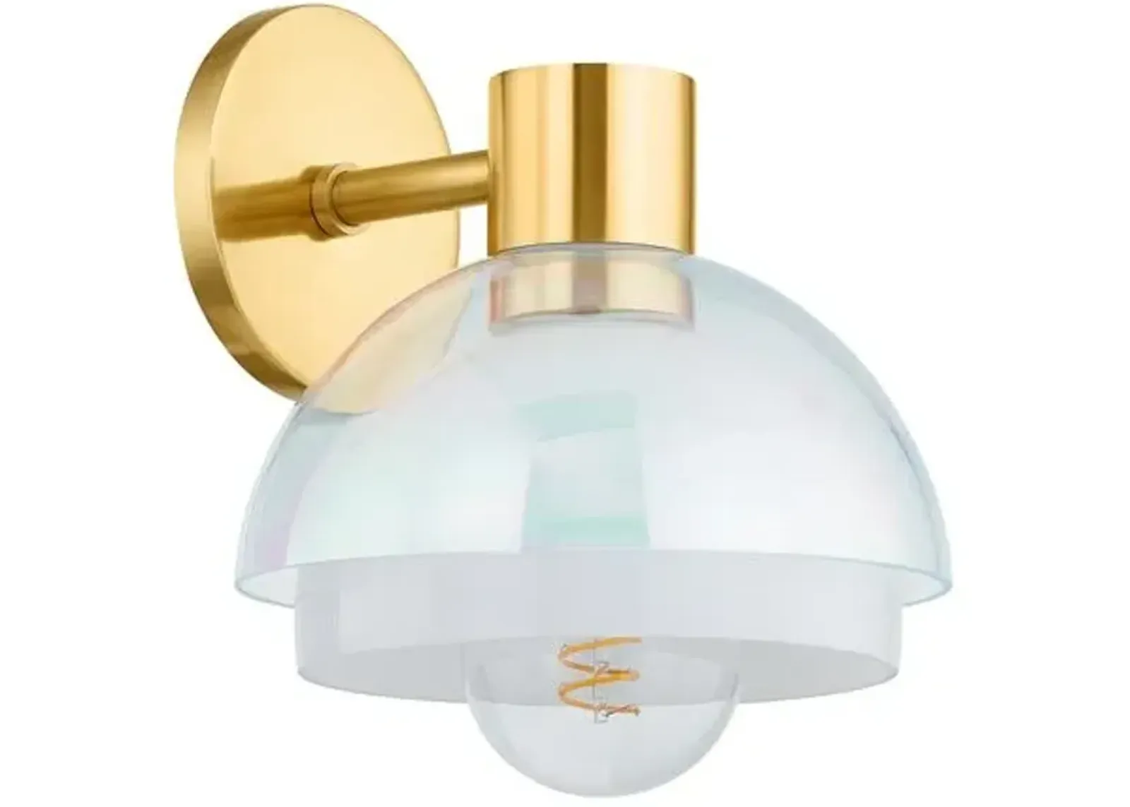 Baylor 9.25" Glass Wall Sconce - Opal/Iridescent - Gold