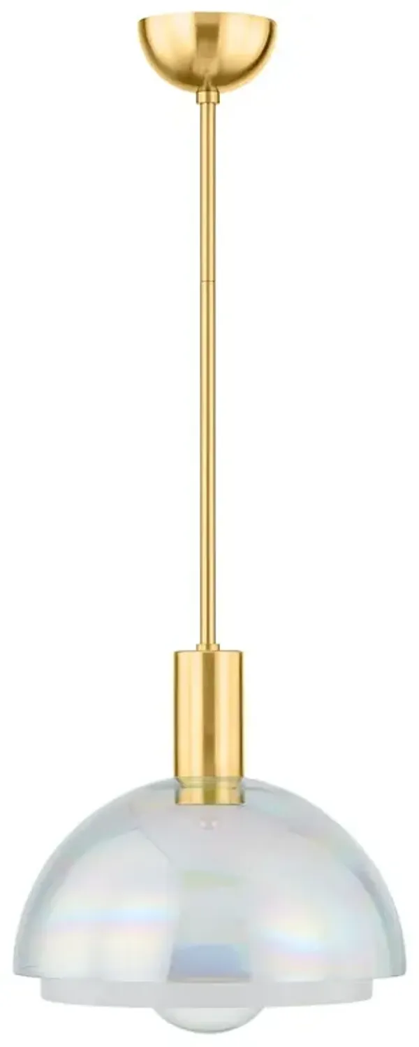 Baylor 11.75" Pendant - Opal/Iridescent - Gold