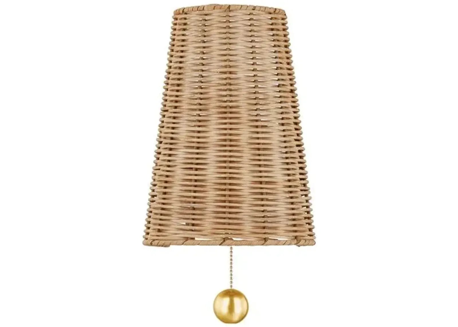 Bodie 14" Wicker Wall Sconce - Aged Brass/Natural - Gold