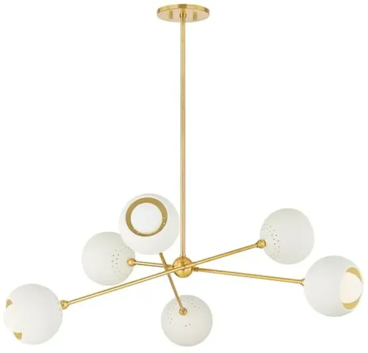 Wesson Chandelier - Aged Brass/Soft Cream - Ivory