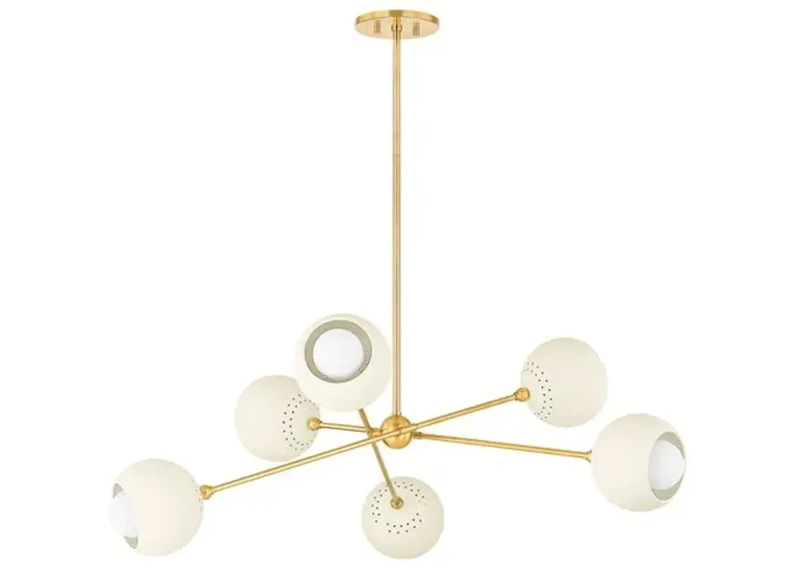 Wesson Chandelier - Aged Brass/Soft Cream - Ivory