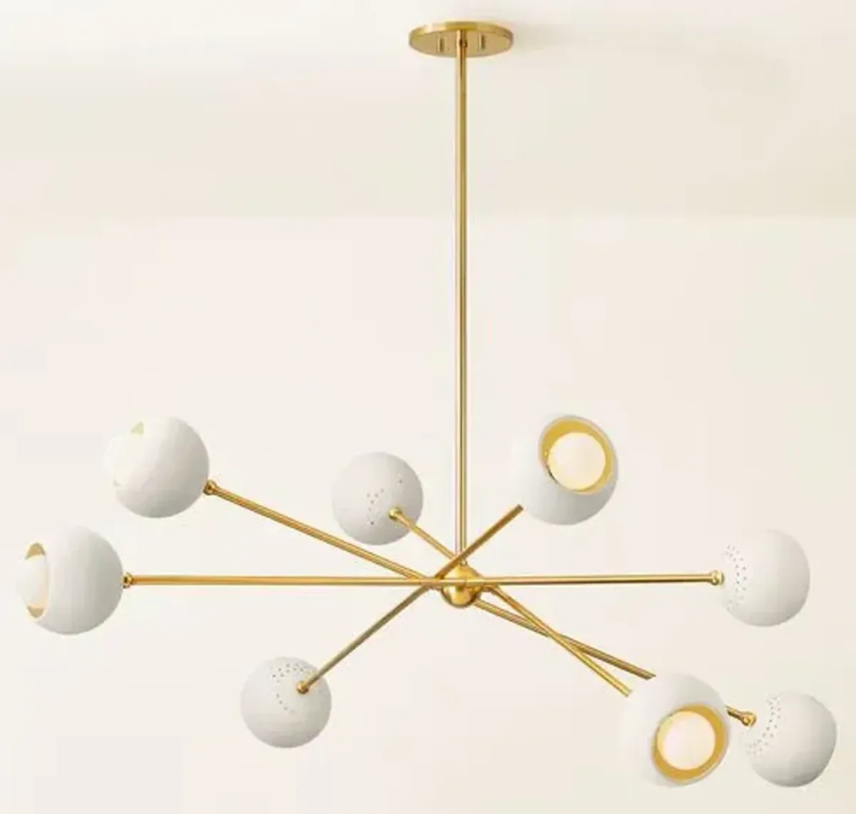 Wesson Chandelier - Aged Brass/Soft Cream - Ivory