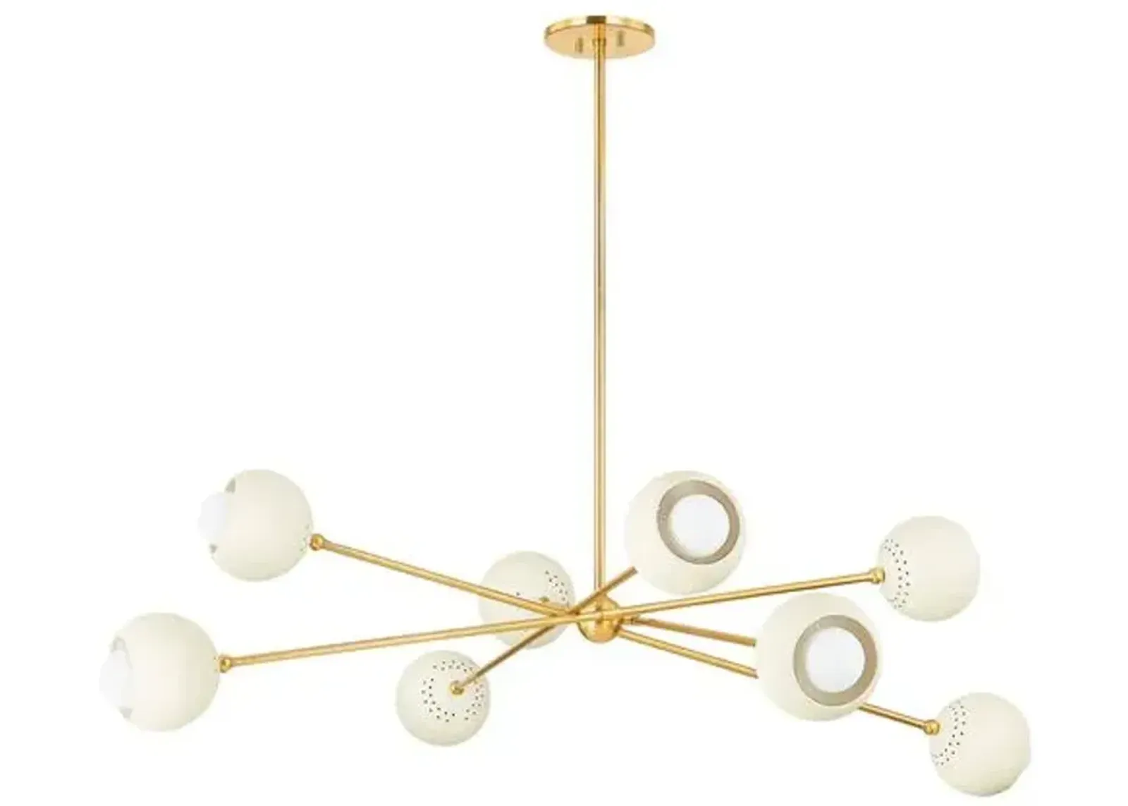 Wesson Chandelier - Aged Brass/Soft Cream - Ivory