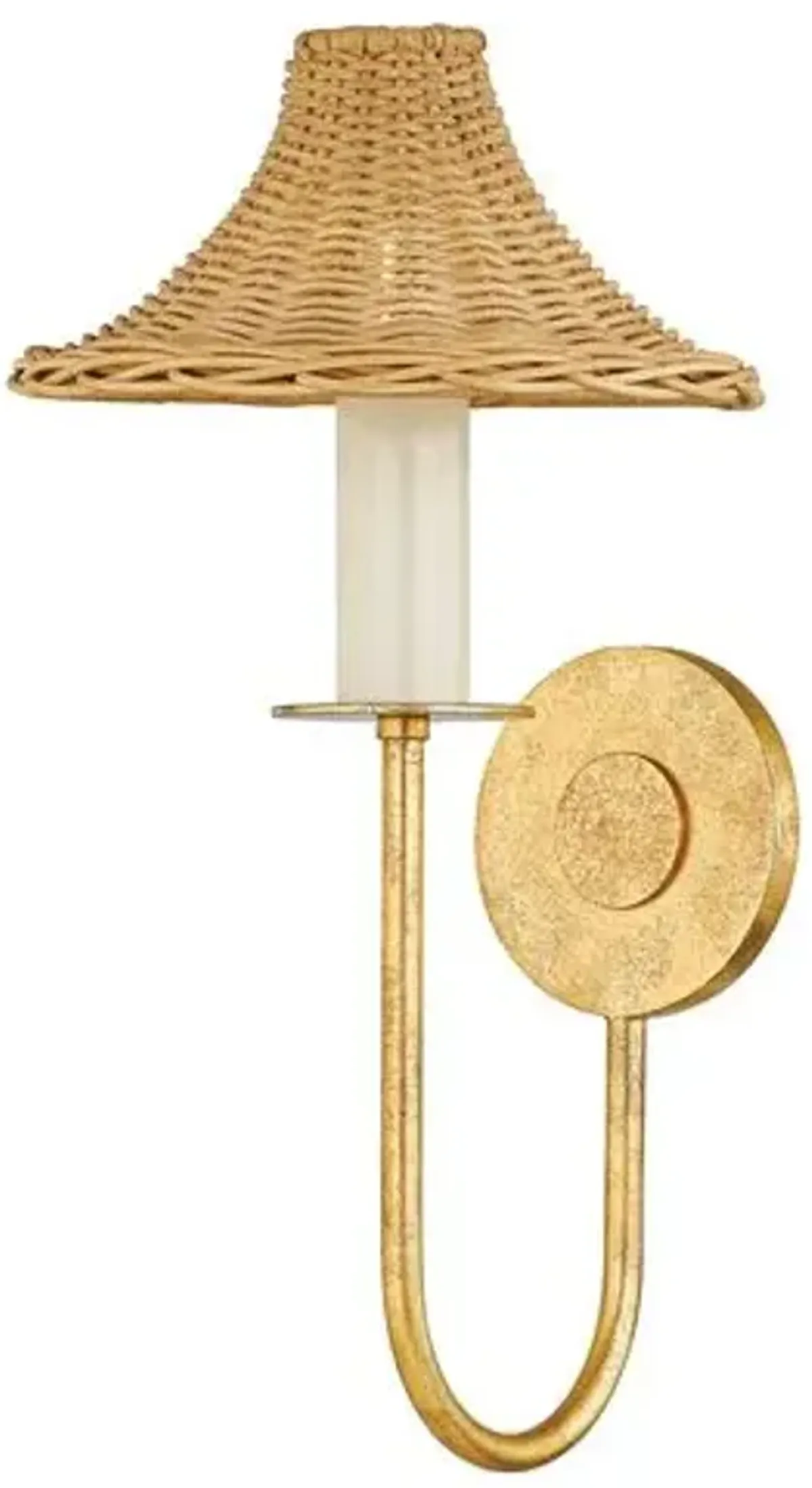 Lyle Rattan Wall Sconce - Vintage Gold Leaf