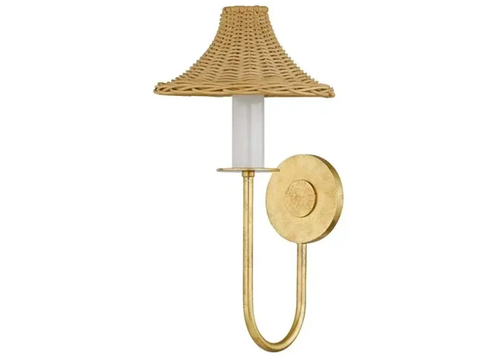 Lyle Rattan Wall Sconce - Vintage Gold Leaf