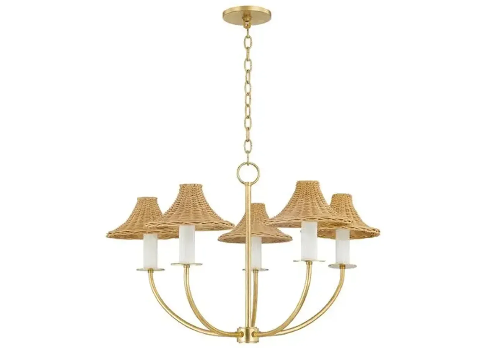 Lyle Rattan Chandelier - Vintage Gold Leaf