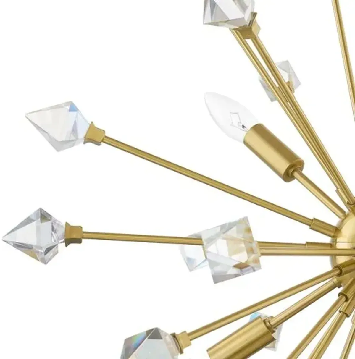 Noa Sputnik Chandelier - Iridescent Crystal/Aged Brass - Gold