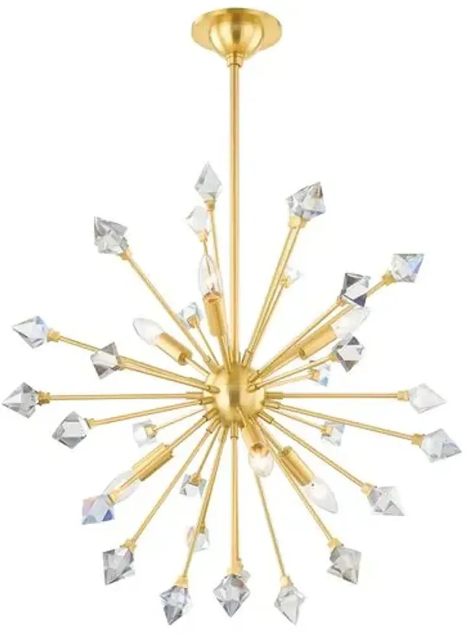 Noa Sputnik Chandelier - Iridescent Crystal/Aged Brass - Gold