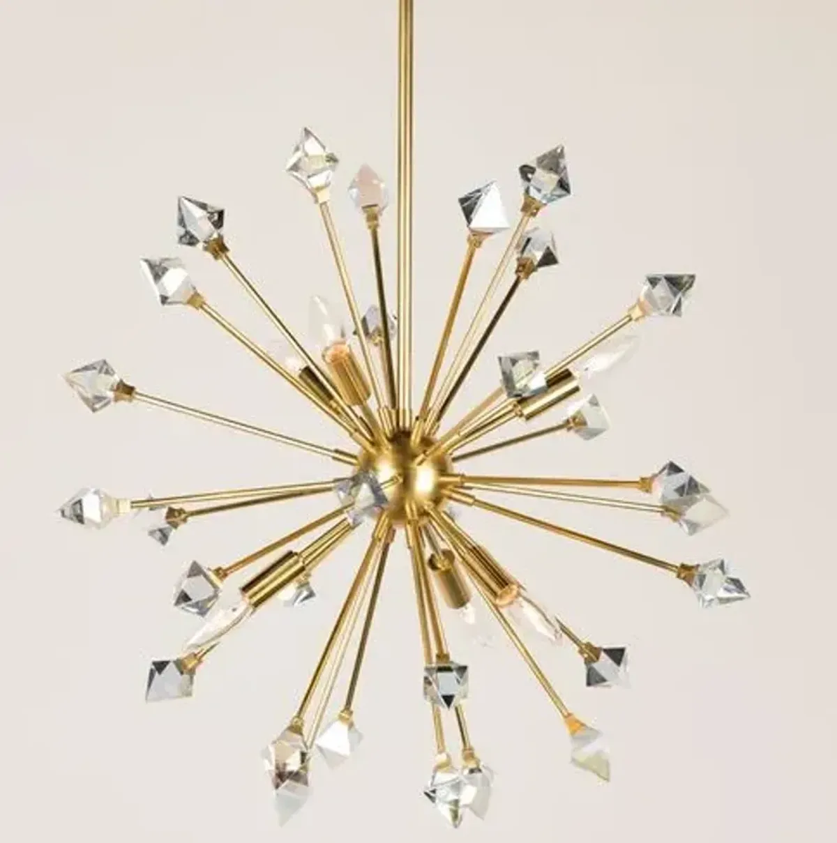 Noa Sputnik Chandelier - Iridescent Crystal/Aged Brass - Gold