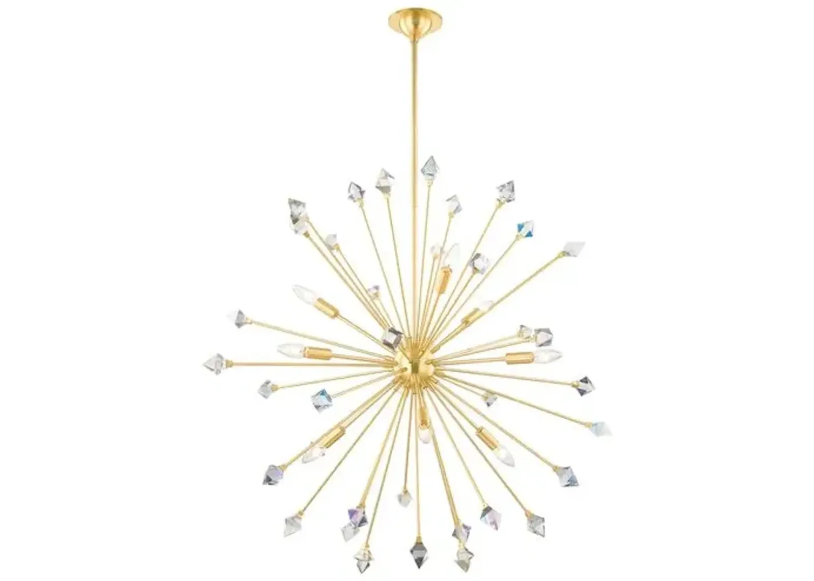 Noa Sputnik Chandelier - Iridescent Crystal/Aged Brass - Gold