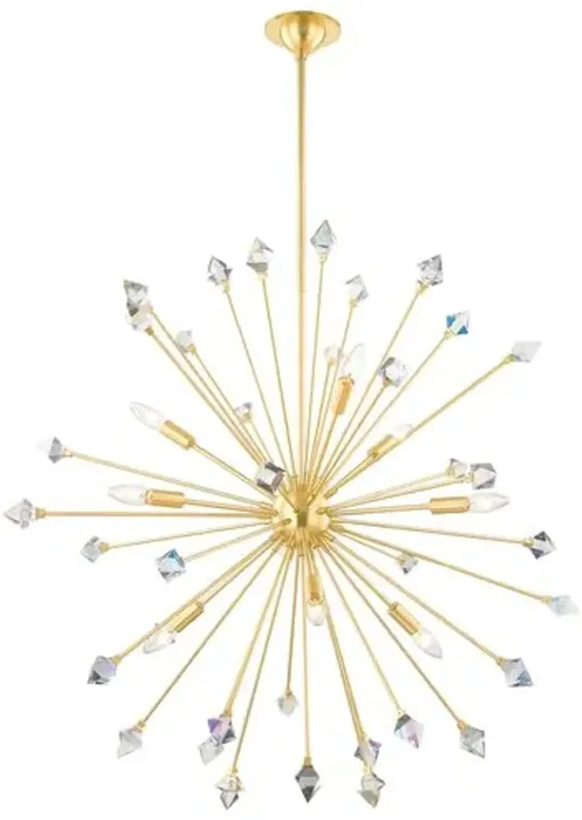 Noa Sputnik Chandelier - Iridescent Crystal/Aged Brass - Gold