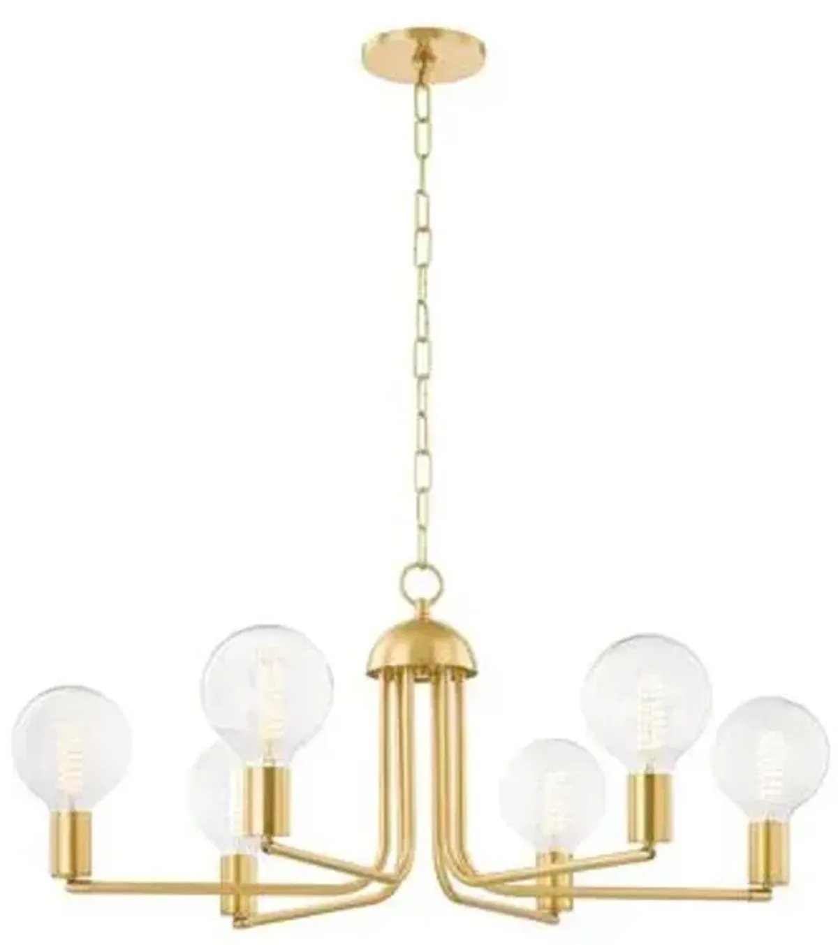 Davina 6-Light Globe Chandelier - Aged Brass - Gold