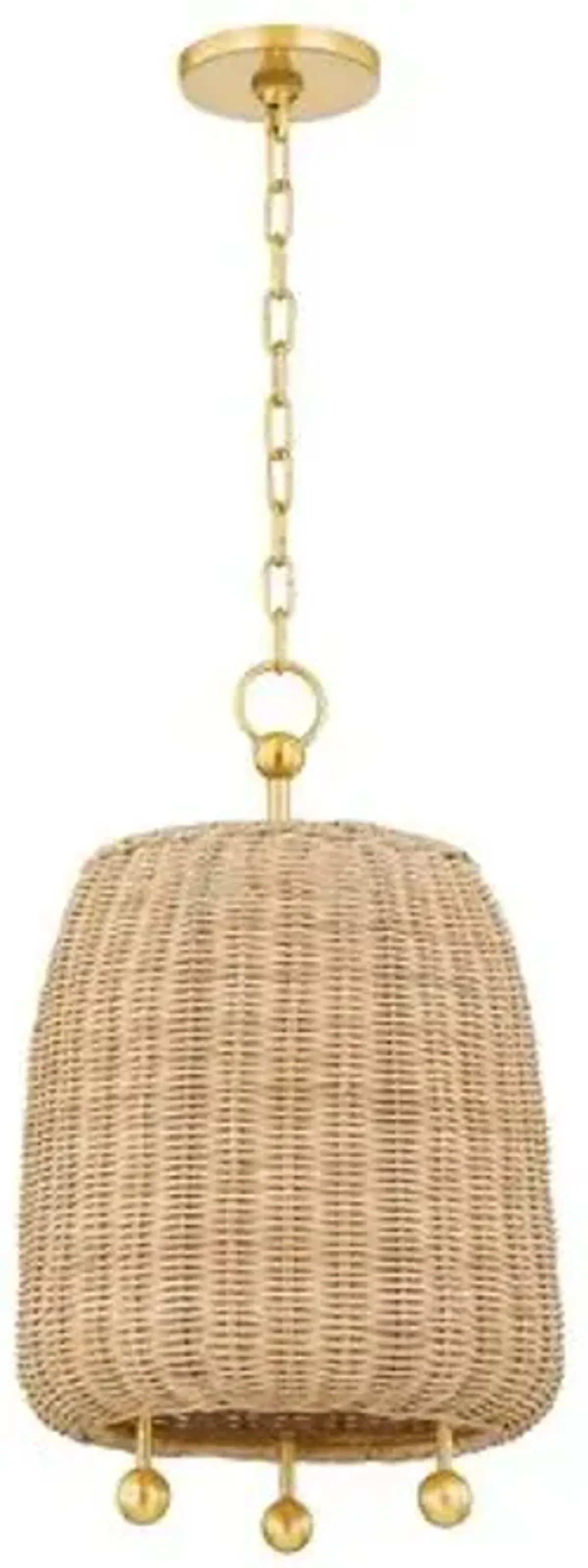 Mariam Rattan Pendant - Aged Brass - Gold